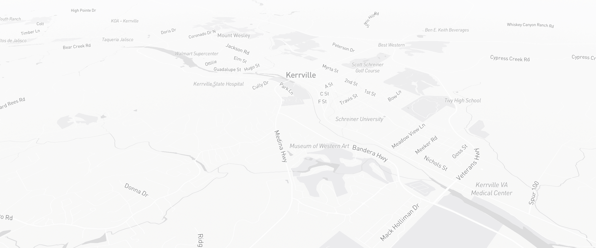 Neighborhood map of Kerrville, TX — the area served by Life Insurance Agents of Kerrville Group